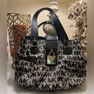 Michael Kors Black/Tan Canvas Handbag